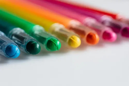 rainbow colour crayons