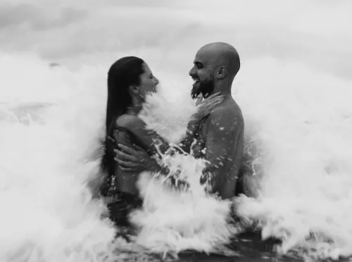 couple in water